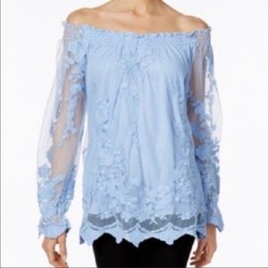 Marled reunited clothing , lace off shoulder top blouse, size medium